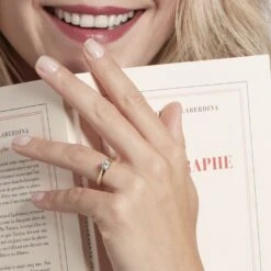 Bague Solitaire Or Jaune Diamant Synthetique -Garmin Soldes B7DFJJW063 model1