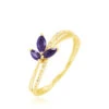 Bague Maura Or Jaune Amethyste Et Diamant -Garmin Soldes B7DFJYI448 master