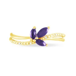 Bague Maura Or Jaune Amethyste Et Diamant 6 Bague Maura Or Jaune Amethyste Et Diamant -Garmin Soldes B7DFJYI448 view1