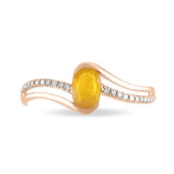 Bague Anja Or Rose Citrine Et Diamant -Garmin Soldes B7DFRCJ125 view1