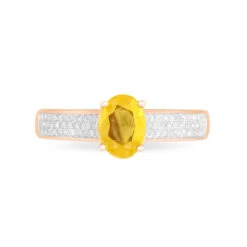 Bague Crista Or Rose Citrine Et Diamant -Garmin Soldes B7DFRCJ136 view1