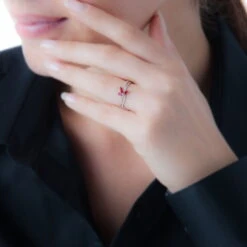 Bague Maura Or Rose Rubis Et Diamant 7 Bague Maura Or Rose Rubis Et Diamant -Garmin Soldes B7DFRRR426 model0