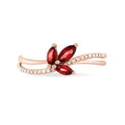 Bague Maura Or Rose Rubis Et Diamant 6 Bague Maura Or Rose Rubis Et Diamant -Garmin Soldes B7DFRRR426 view1