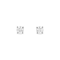 Boucles D'oreilles Puces Clavie Or Blanc Diamant