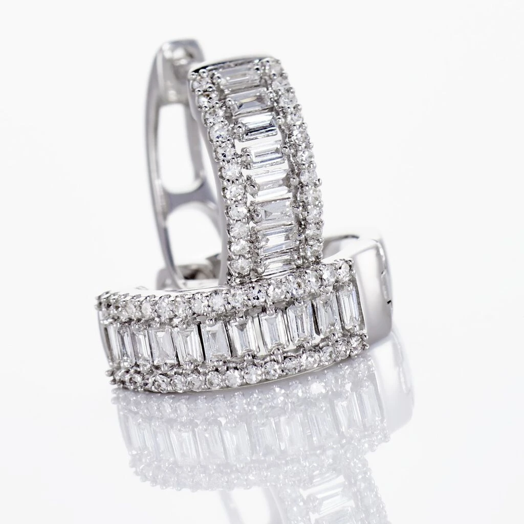 Créoles Or Blanc Ailin Diamants 5 Créoles Or Blanc Ailin Diamants – Image 3