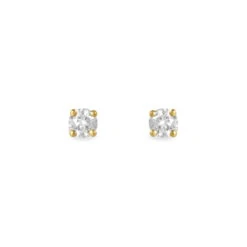 Boucles D'oreilles Puces Clavie Or Jaune Diamant