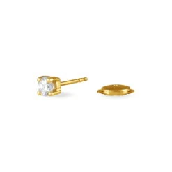 Boucles D'oreilles Puces Clavie Or Jaune Diamant -Garmin Soldes B7OFJDW991 view2