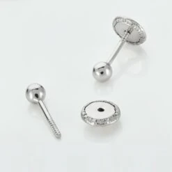Boucles D'oreilles Puces Or Blanc Fidelia 8 Boucles D'oreilles Puces Or Blanc Fidelia -Garmin Soldes B7OMBW0127 view2