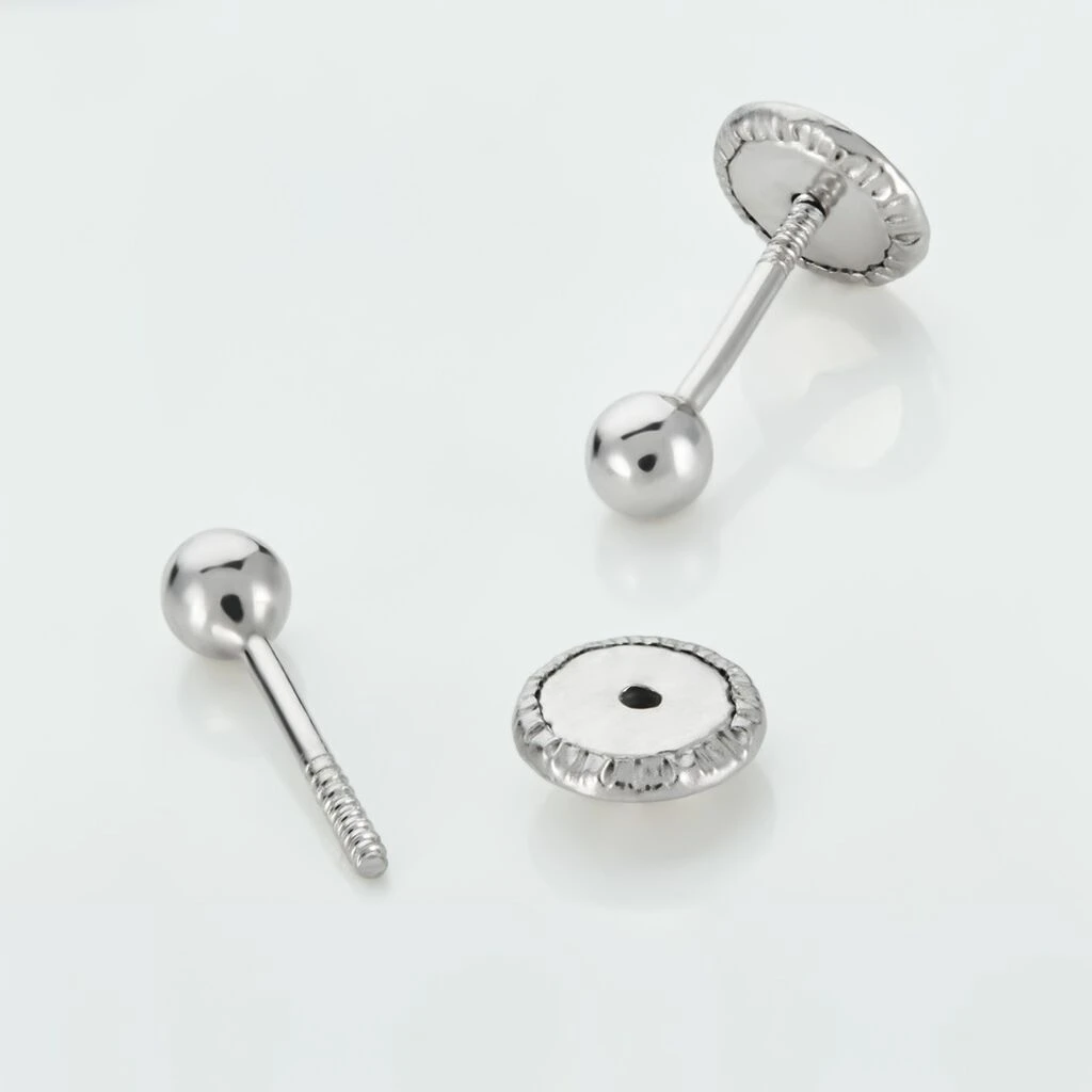 Boucles D'oreilles Puces Or Blanc Fidelia 5 Boucles D'oreilles Puces Or Blanc Fidelia – Image 3