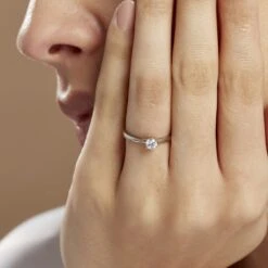 Bague Solitaire Victoria Platine Blanc Diamant -Garmin Soldes BPDFBDW3VX model1