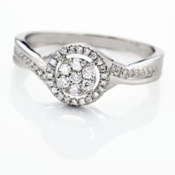 Bague Cissy Platine Blanc Diamant -Garmin Soldes BPDFBDW4BD view3