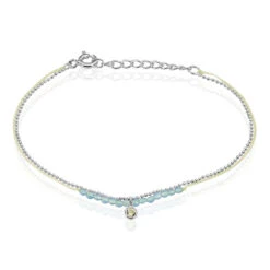 Bracelet Rafaela Argent Blanc Agate Et Oxyde De Zirconium