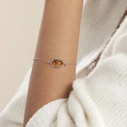 Bracelet Hilda Argent Blanc Ambre -Garmin Soldes FABFBIY140 model0