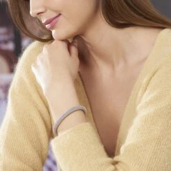 Bracelet Nahila Maille Popcorn Argent Blanc -Garmin Soldes FABFBW004Z model0