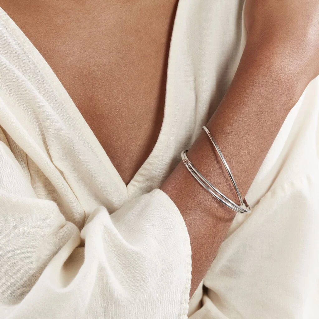 Bracelet Jonc Hugoline Argent Blanc 6 Bracelet Jonc Hugoline Argent Blanc – Image 4