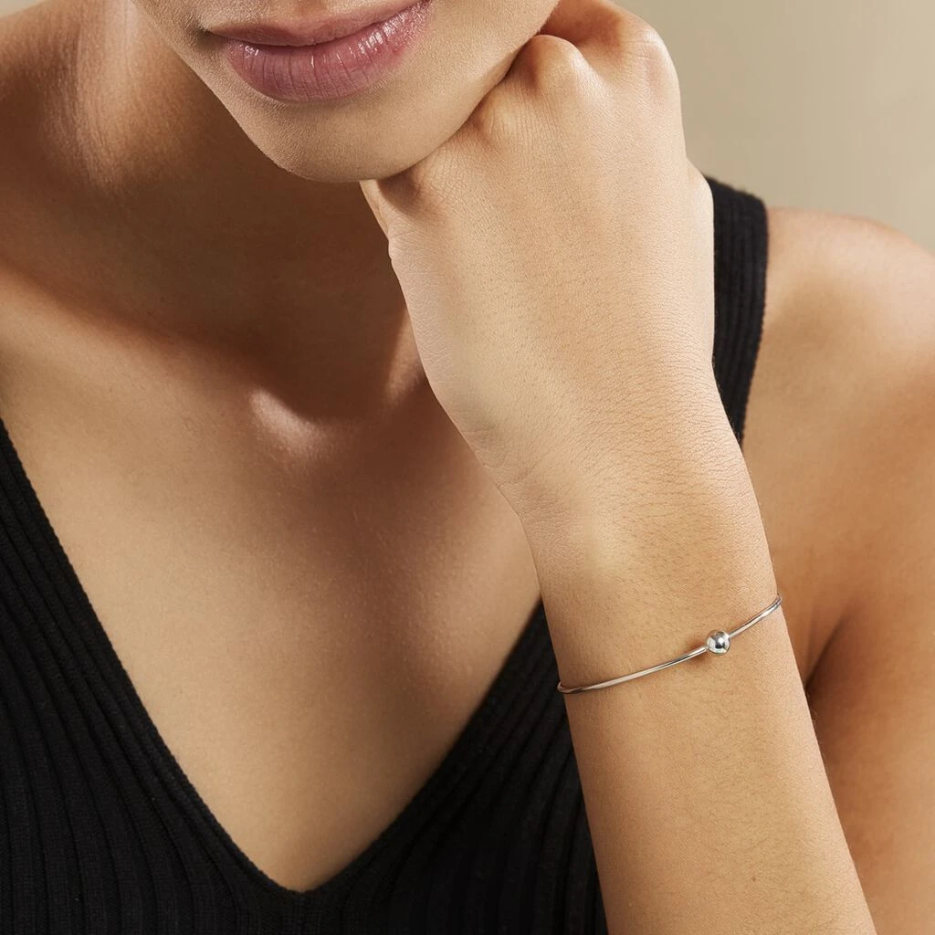 Bracelet Jonc Bilao Argent Blanc 6 Bracelet Jonc Bilao Argent Blanc – Image 4