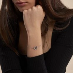 Bracelet Argent Rechef Oxydes De Zirconium -Garmin Soldes FABFBW01A9 model0