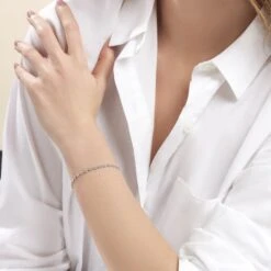 Bracelet Ashlee Argent Blanc -Garmin Soldes FABFBW01C6 model0