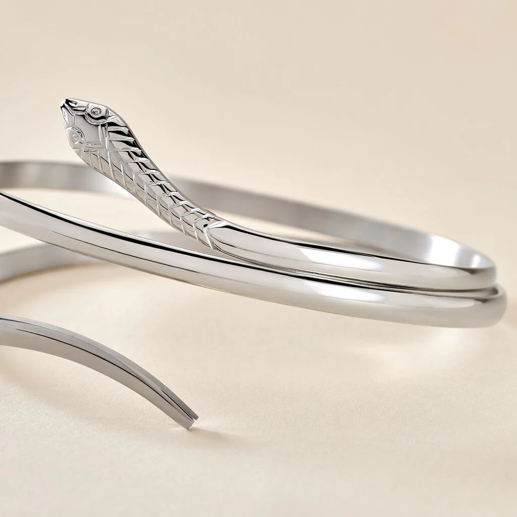 Bracelet Jonc Solitaae Argent Blanc 5 Bracelet Jonc Solitaae Argent Blanc – Image 3