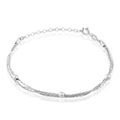 Bracelet Abbie Argent Blanc