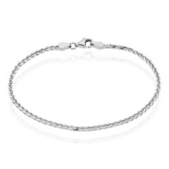 Bracelet Sherihane Maille Palmier Argent Blanc