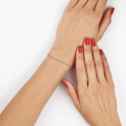 Bracelet Cherame Maille Criss Cross Argent Blanc -Garmin Soldes FABFBW0875 view3