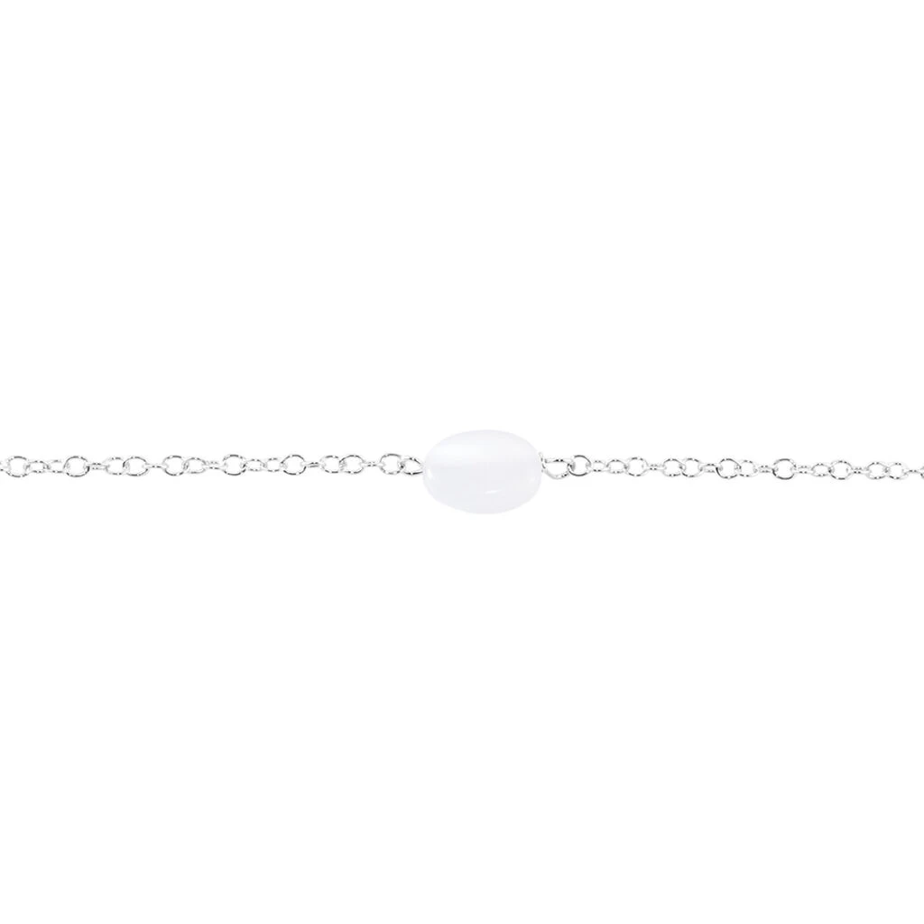 Bracelet Evren Argent Blanc Pierre De Synthese 4 Bracelet Evren Argent Blanc Pierre De Synthese – Image 2