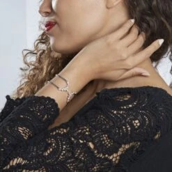 Bracelet Jonc Mahely Argent Blanc Oxyde De Zirconium -Garmin Soldes FABFBZB105 model0