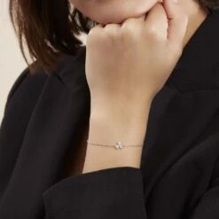 Bracelet Paesie Argent Blanc Oxyde De Zirconium -Garmin Soldes FABFBZW00G model0