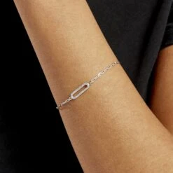 Bracelet Isabel Argent Blanc Oxyde De Zirconium -Garmin Soldes FABFBZW0QE model1