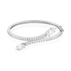 Bracelet Jonc Argent Nevarte Oxydes De Zirconium