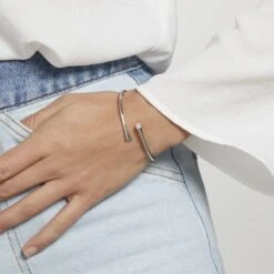 Bracelet Jonc Vivo Argent Oxyde De Zirconium -Garmin Soldes FABFBZW0X7 model0