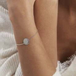 Bracelet Argent Blanc Amika Oxydes De Zirconium -Garmin Soldes FABFBZW12X model0