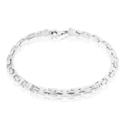 Bracelet Maille Lancelot Argent Blanc