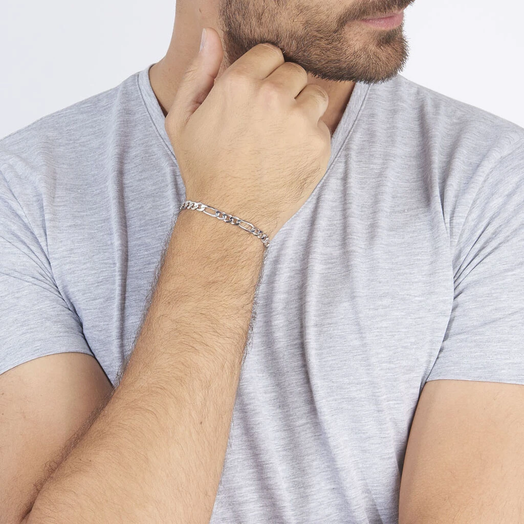 Bracelet Vivian Maille Alternee 1/3 Argent Blanc 6 Bracelet Vivian Maille Alternee 1/3 Argent Blanc – Image 4