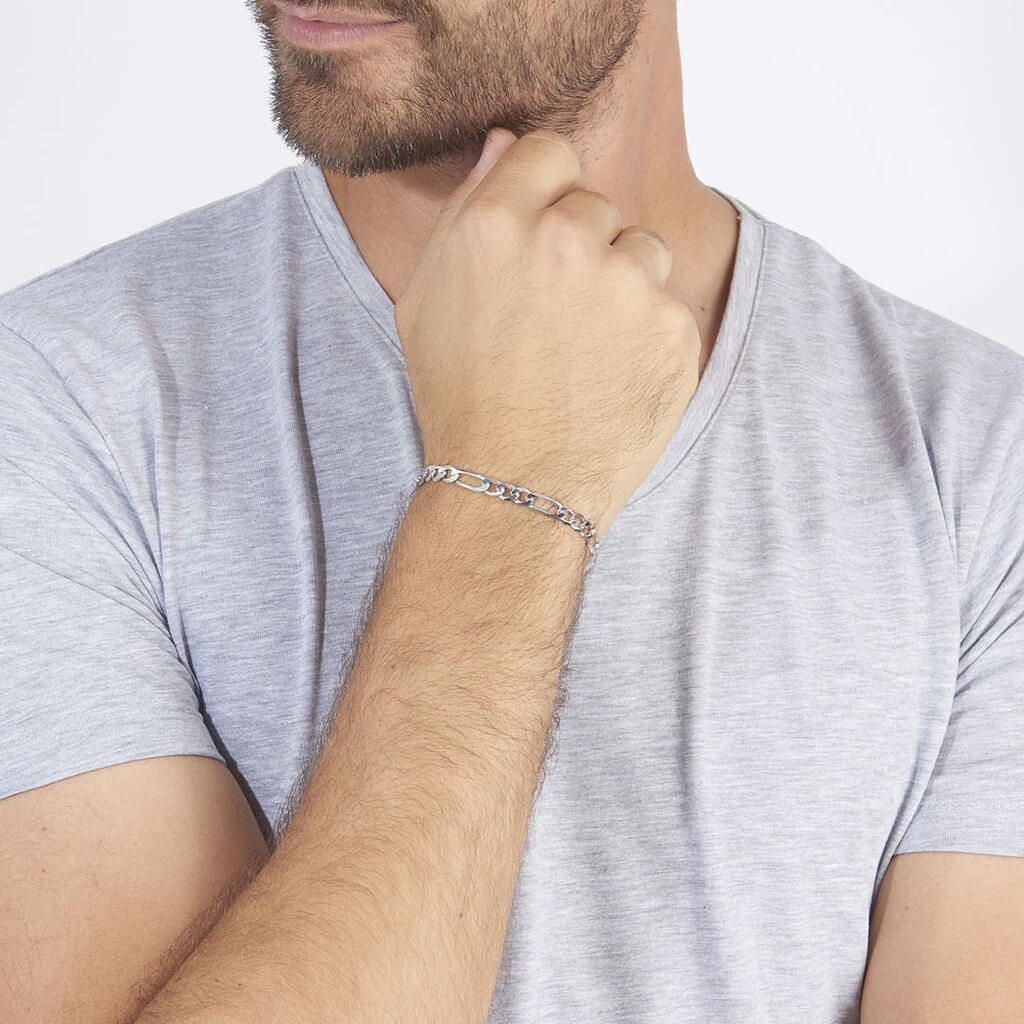 Bracelet Vivian Maille Alternee 1/3 Argent Blanc 7 Bracelet Vivian Maille Alternee 1/3 Argent Blanc – Image 5