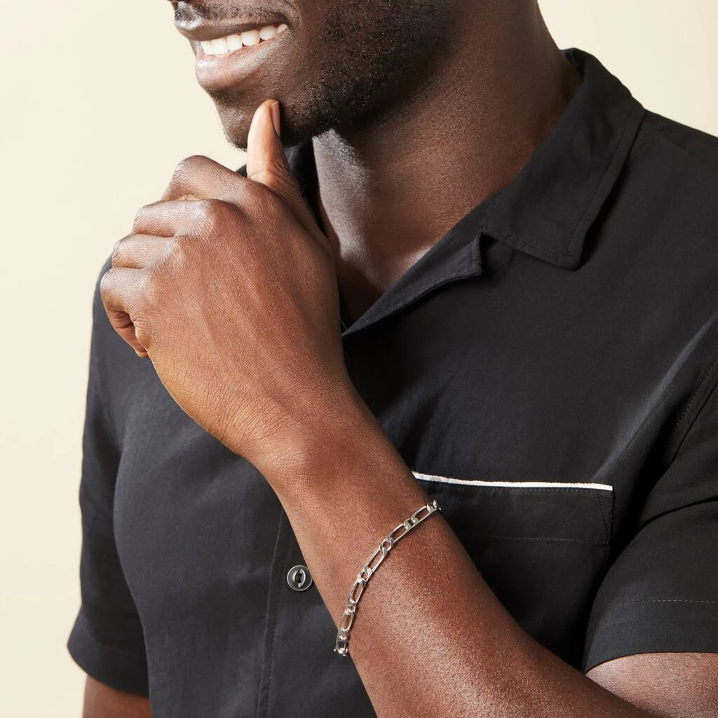 Bracelet Anilo Maille Alternee 1/1 Argent Blanc 8 Bracelet Anilo Maille Alternee 1/1 Argent Blanc – Image 6