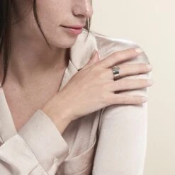 Bague Piassina Argent Blanc Nacre -Garmin Soldes FADFBA2001 model1