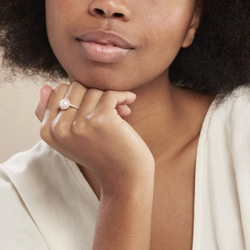 Bague Olivia Argent Rose Perle De Culture Et Oxyde De Zirconium 7 Bague Olivia Argent Rose Perle De Culture Et Oxyde De Zirconium – Image 5