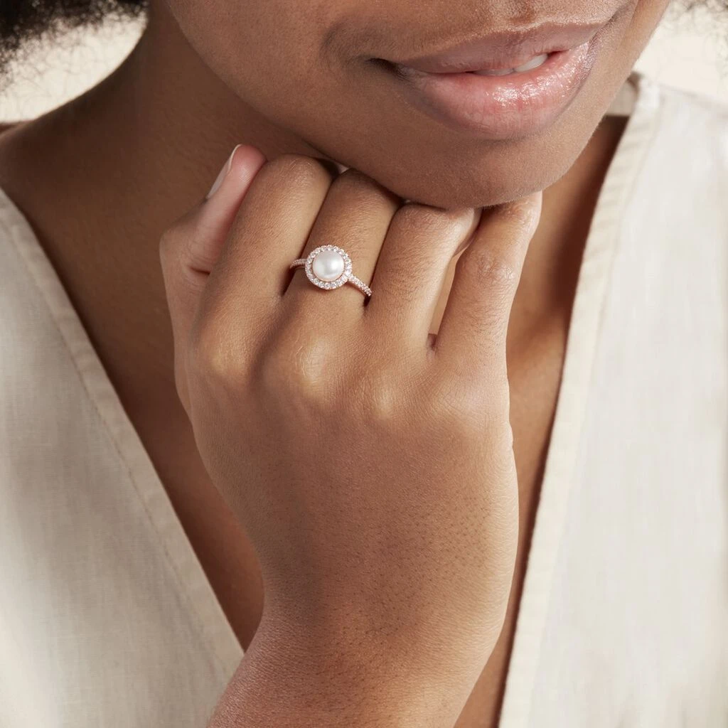 Bague Olivia Argent Rose Perle De Culture Et Oxyde De Zirconium 8 Bague Olivia Argent Rose Perle De Culture Et Oxyde De Zirconium – Image 6