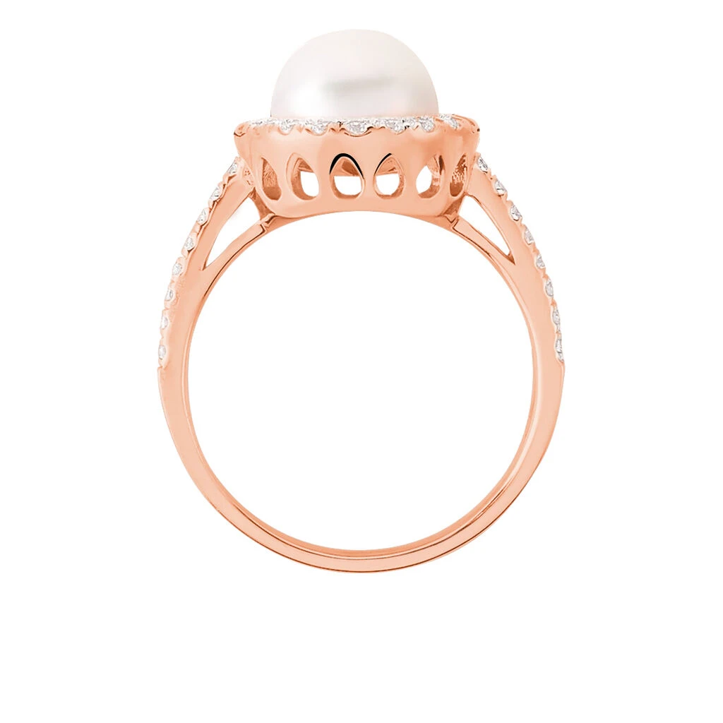 Bague Olivia Argent Rose Perle De Culture Et Oxyde De Zirconium 5 Bague Olivia Argent Rose Perle De Culture Et Oxyde De Zirconium – Image 3