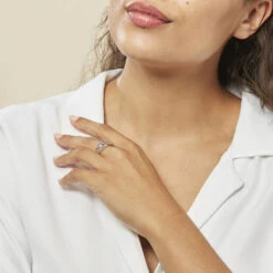 Bague Losangia Argent Blanc -Garmin Soldes FADFBW0422 model0