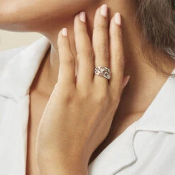 Bague Losangia Argent Blanc -Garmin Soldes FADFBW0422 model1