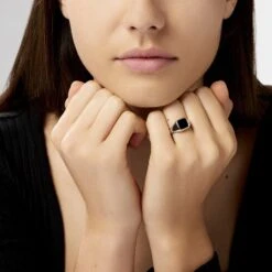 Chevalière Renelia Argent Blanc Blanc Onyx -Garmin Soldes FADFBXN060 model0