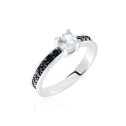 Bague Solitaire Regilla Argent Blanc Oxyde De Zirconium