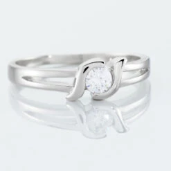 Bague Lyse Argent Blanc Oxyde De Zirconium -Garmin Soldes FADFBZW12W view3