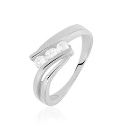 Bague Cascade Argent Blanc Oxyde De Zirconium