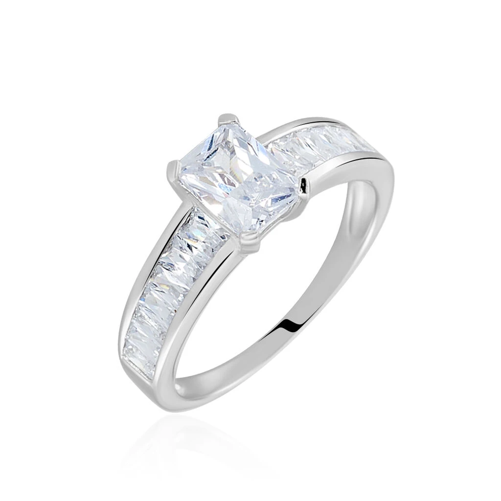 Bague Solitaire Aronn Argent Blanc Oxyde De Zirconium 3 Bague Solitaire Aronn Argent Blanc Oxyde De Zirconium