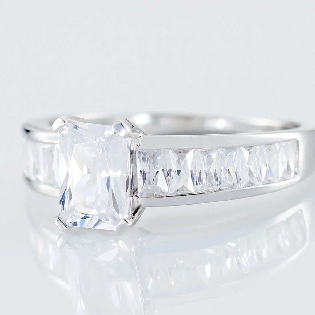 Bague Solitaire Aronn Argent Blanc Oxyde De Zirconium 6 Bague Solitaire Aronn Argent Blanc Oxyde De Zirconium – Image 4