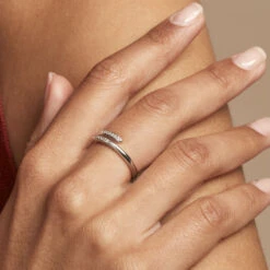 Bague Ajustable Mendel Argent Blanc Oxyde De Zirconium -Garmin Soldes FADFBZW1TK model1